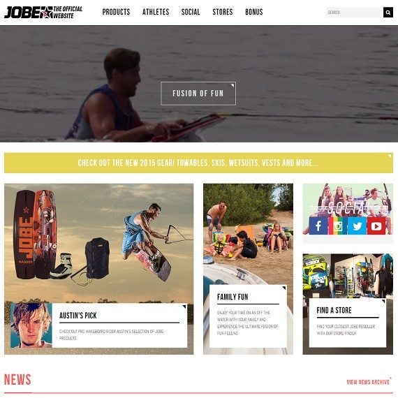 Brand new Jobe Boating website